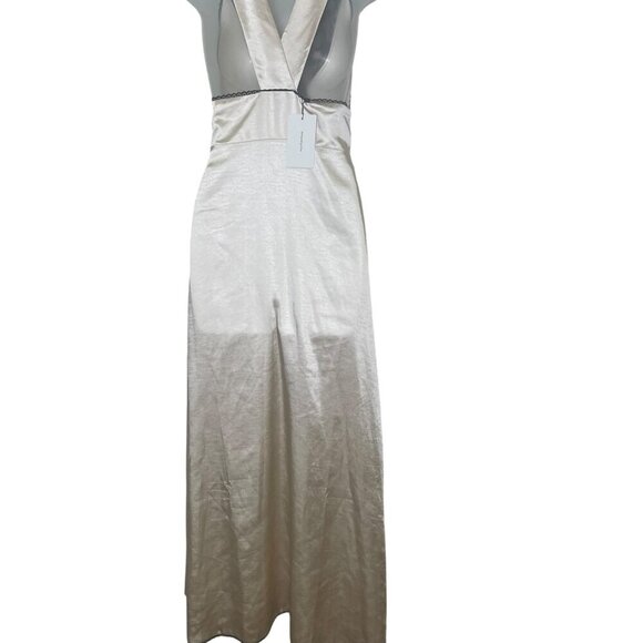 O.P.T. Athina Dress XS Ivory Slip Gown with Black Lace NWT - Picture 5 of 7